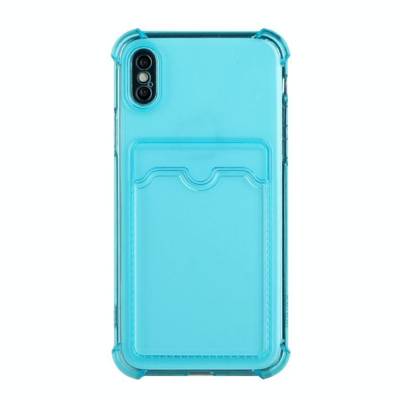 TPU Dropproof Protective Back Case met kaartsleuf voor iPhone XS MAX (BABY BLUE)