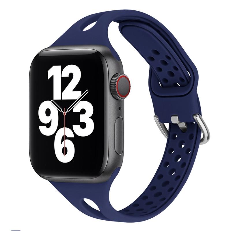 Siliconenvervanging horlogebanden voor Apple Watch Series 6 & SE & 5 & 4 40 MM / 3 & 2 & 1 38mm (Midnight Blue)