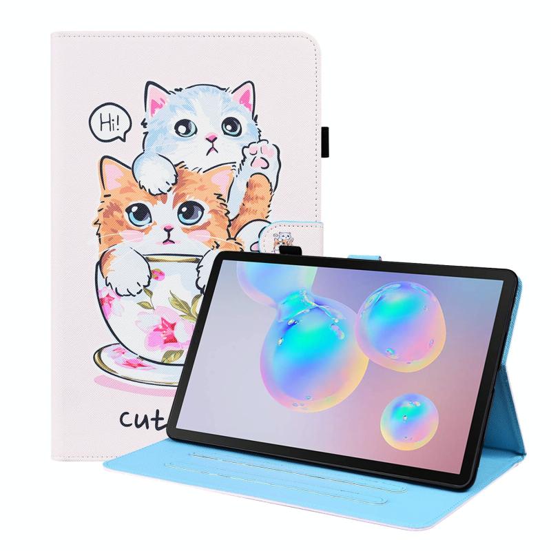 Voor Samsung Galaxy Tab S7 2020 SM-T870 / SM-T875 Animal Pattern Horizontal Flip Leren Case met Houder & Card Slots & Fotolijst (Cat Brothers)