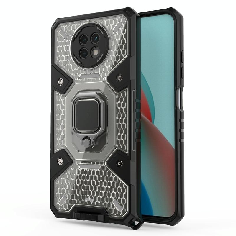 Voor Xiaomi Redmi Note 9 5G Space PC + TPU Ringhouder Beschermhoes