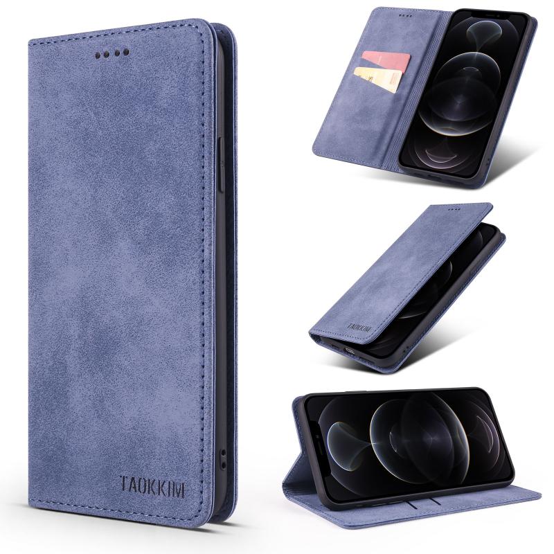 Taokkim Retro Matte PU horizontale flip lederen tas met houder & kaart slots voor iphone 11 pro max