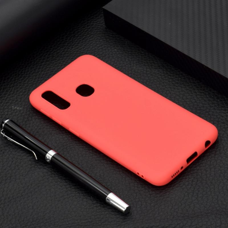 Voor Galaxy A20e Candy Color TPU case (rood)