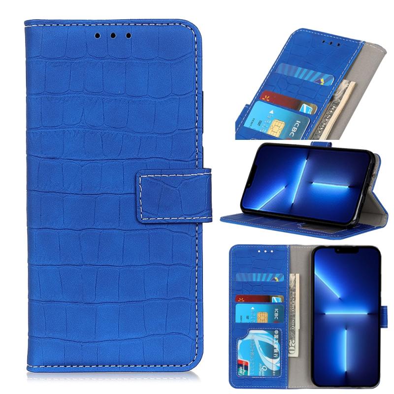 Krokodil textuur horizontale flip lederen tas met houder & kaart slots & portemonnee voor iphone 13 pro max