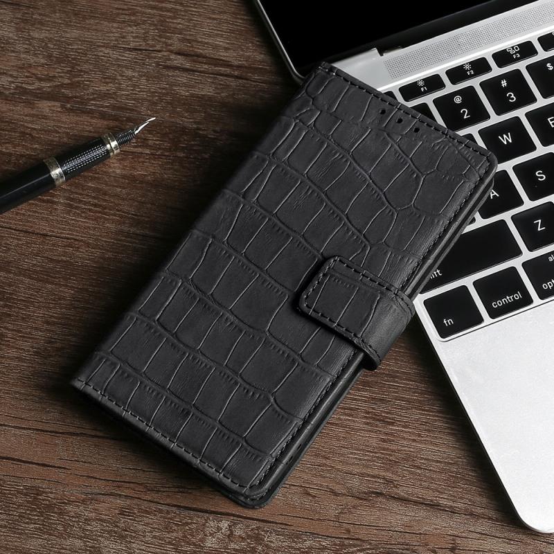 For OnePlus 8T Skin Feel Crocodile Texture Magnetic Clasp Horizontal Flip PU Leather Case with Holder & Card Slots & Wallet(Black)