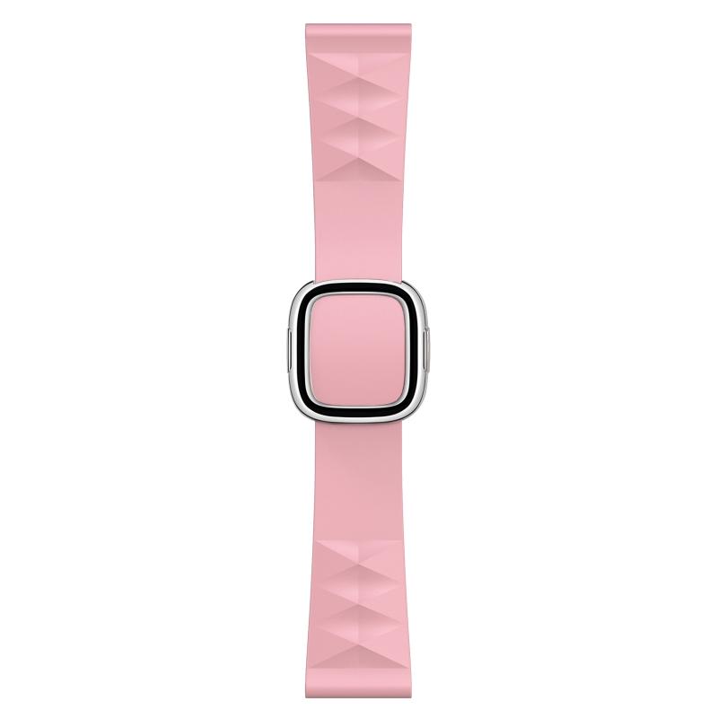Moderne stijl siliconen vervanging riem horlogeband voor Apple Watch Series 6 & SE & 5 & 4 44mm / 3 & 2 & 1 42mm stijl: zilveren gesp