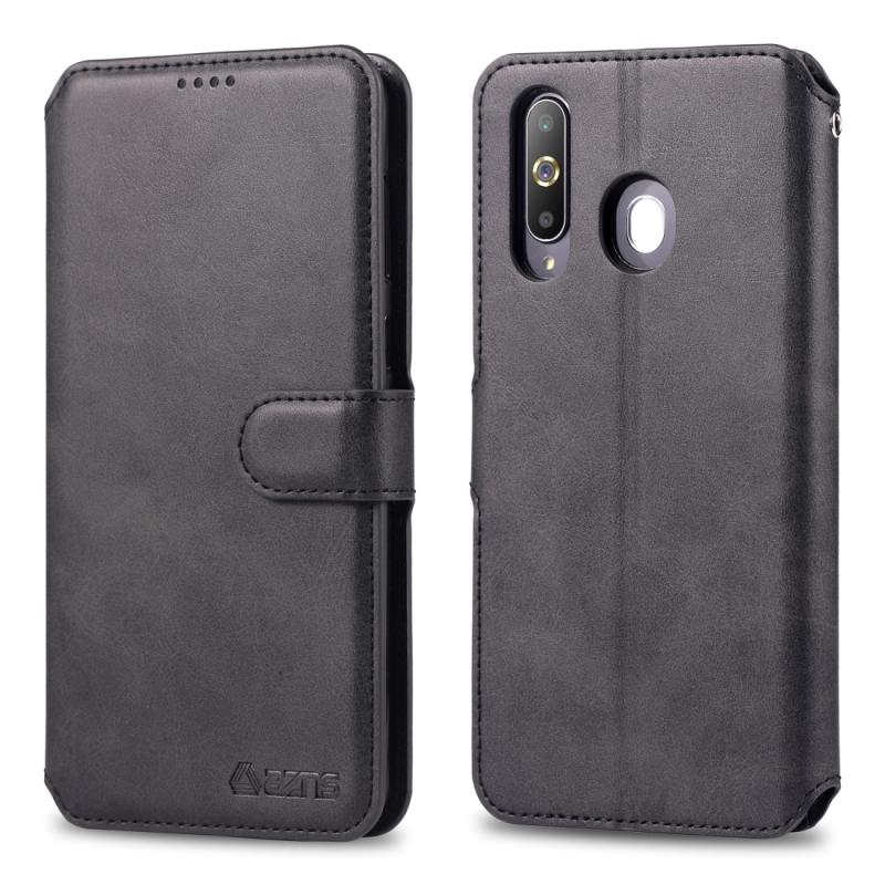 Voor Galaxy A60/M40 AZNS kalf textuur magnetische horizontale Flip PU lederen draagtas met houder & kaartsleuven & fotolijstjes (zwart)