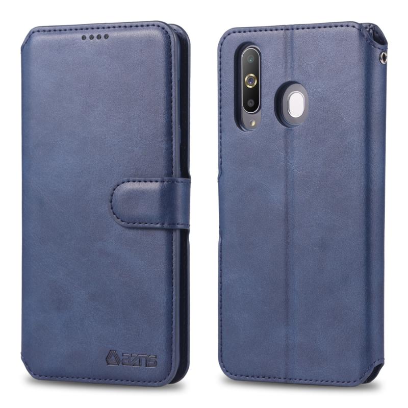 Voor Galaxy A60/M40 AZNS kalf textuur magnetische horizontale Flip PU lederen draagtas met houder & kaartsleuven & fotolijstjes (blauw)