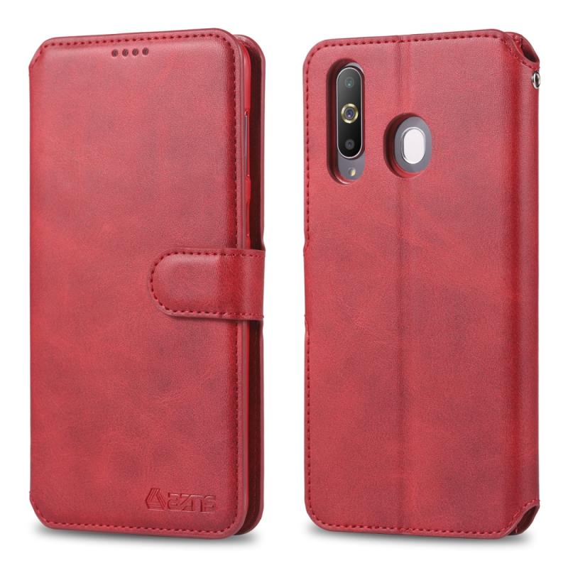 Voor Galaxy A60/M40 AZNS kalf textuur magnetische horizontale Flip PU lederen draagtas met houder & kaartsleuven & fotolijstjes (rood)