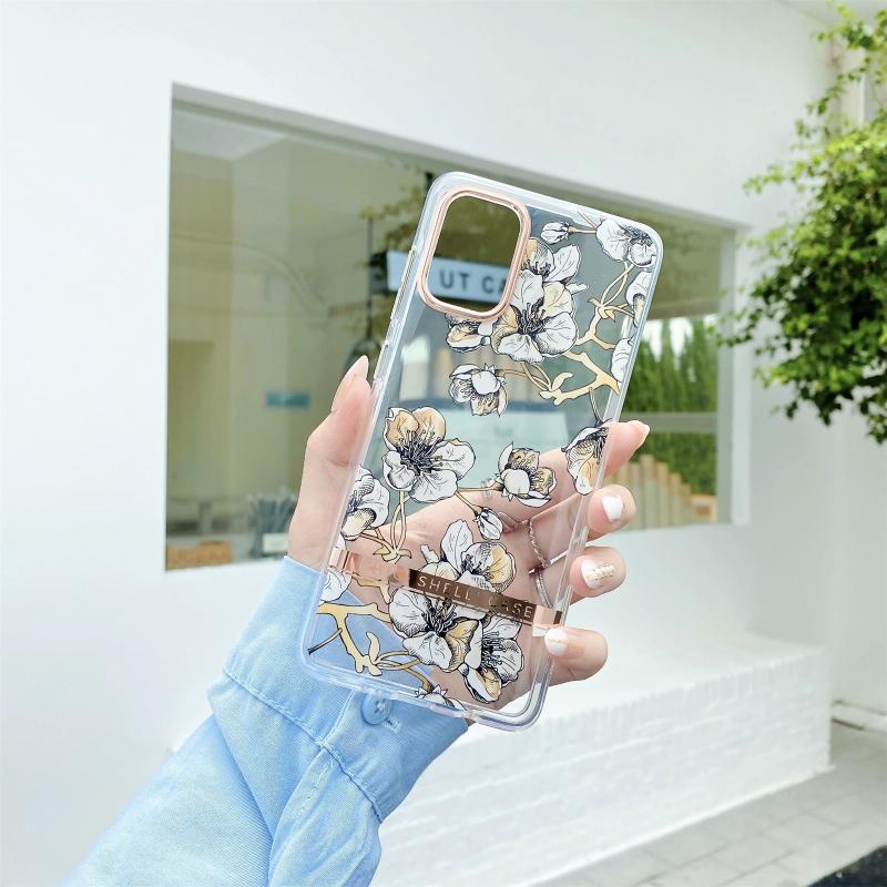 Voor Samsung Galaxy S20 Ultra Hoog Doorzichtig Electroplating Flower Pattern TPU + PC Shockproof Case (EWHA)