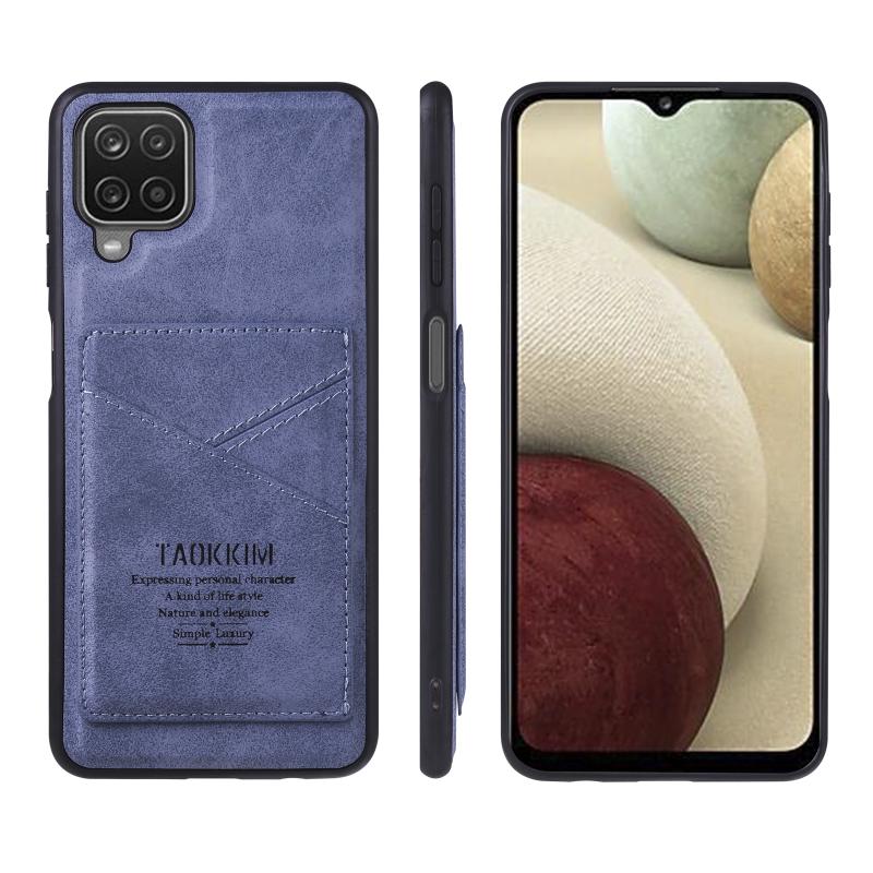 Voor Samsung Galaxy A22 Taokkim Retro Matte PU Lederen + PC + TPU Schokbestendig Achterkant Case met Houder & Card Slot