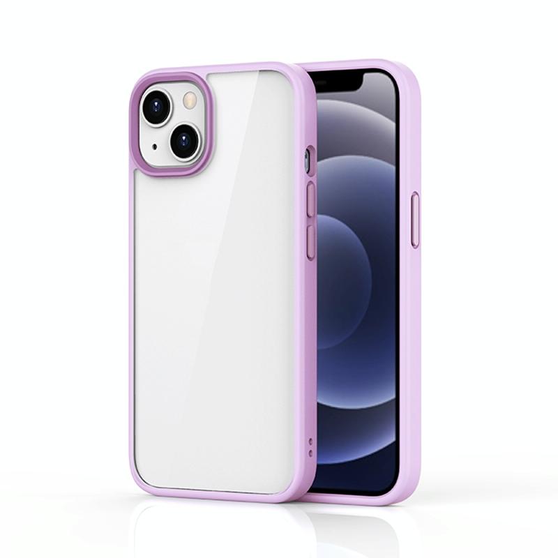 Ming Shield Hybrid Frosted Transparent PC + TPU Scratch Proof-schokbestendig Case voor iPhone 13 (Paars)