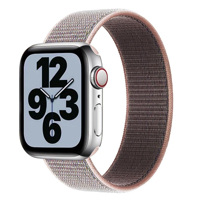 Enkele lap nylon vervangende horlogeband maat: XS 135mm voor Apple Watch Series 6 & SE & 5 & 4 44mm / 3 & 2 & 1 42mm (Sand Pink)