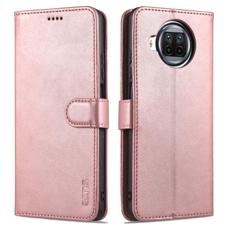 Voor Xiaomi MI 10T Lite 5G AZNS Skin Feel Calf Texture Horizontale Flip Lederen Case met Kaart Slots & Houder & Portemonnee (ROSE GOUD)