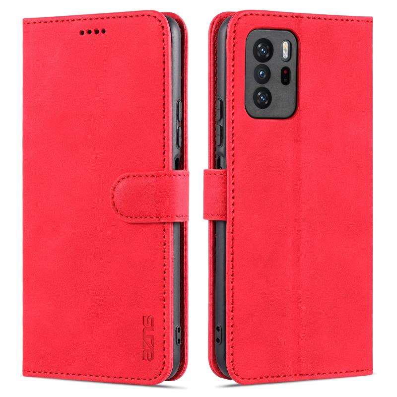 Voor Xiaomi Redmi Note 10 PRO 5G AZNS Skin Feel Calf Texture Horizontale Flip Lederen Case met Kaart Slots & Houder & Portemonnee