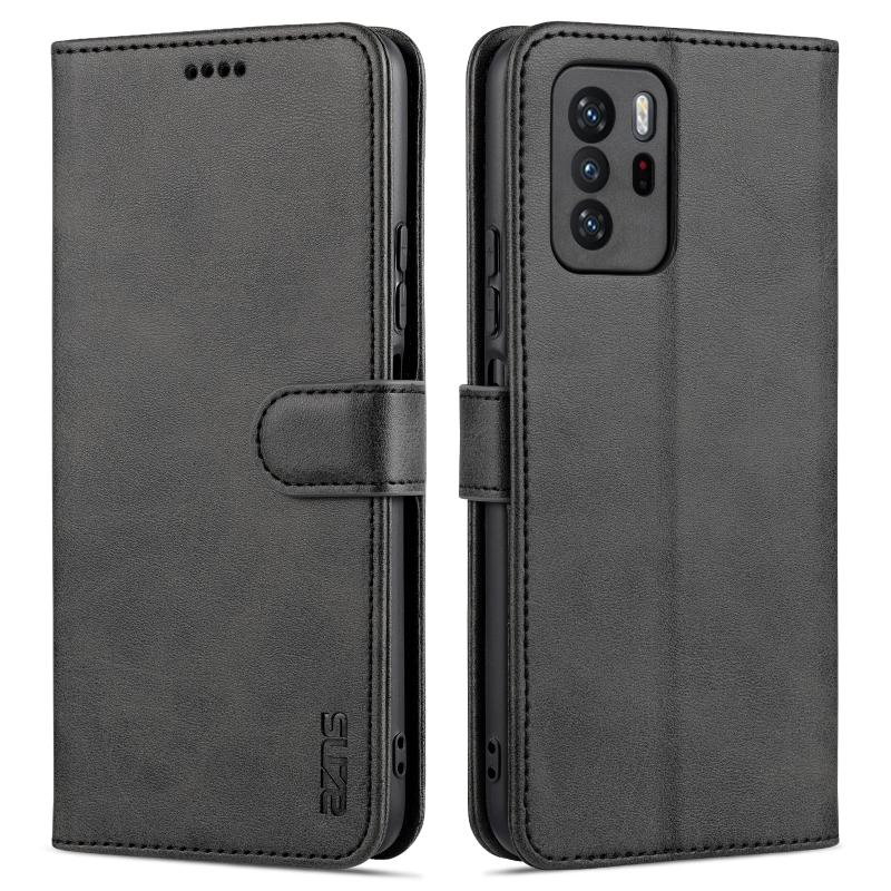 Voor Xiaomi Poco X3 GT AZNS Skin Feel Calf Texture Horizontale Flip Leren Case met Kaart Slots & Houder & Portemonnee (Zwart)