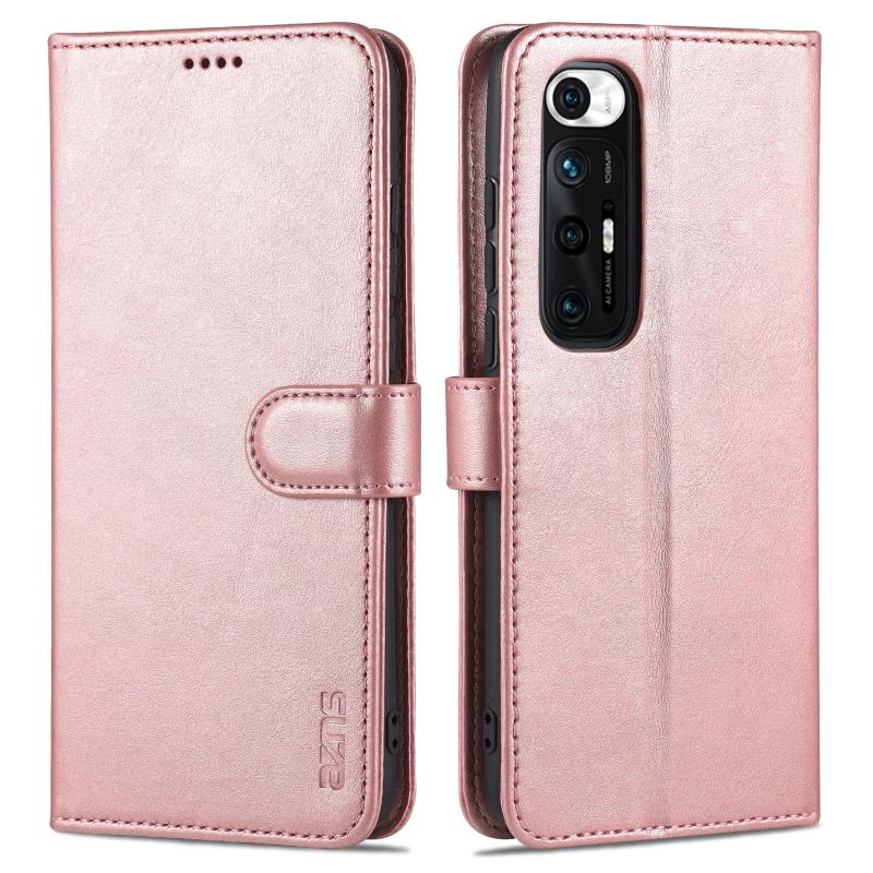 Voor Xiaomi MI 10S AZNS Skin Feel Calf Texture Horizontale Flip Lederen Case met Kaart Slots & Houder & Portemonnee (Rose Gold)