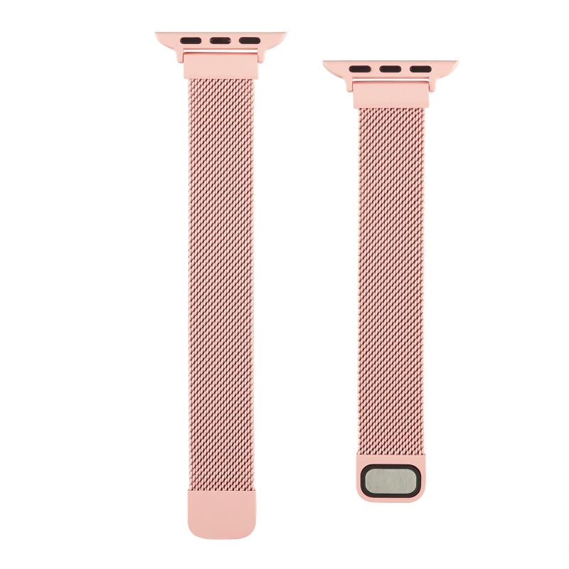 Small Taille Dual Section Milaan Vervanging horlogeband voor Apple Watch Series 6 & SE & 5 & 4 44mm / 3 & 2 & 1 42mm (Pink)