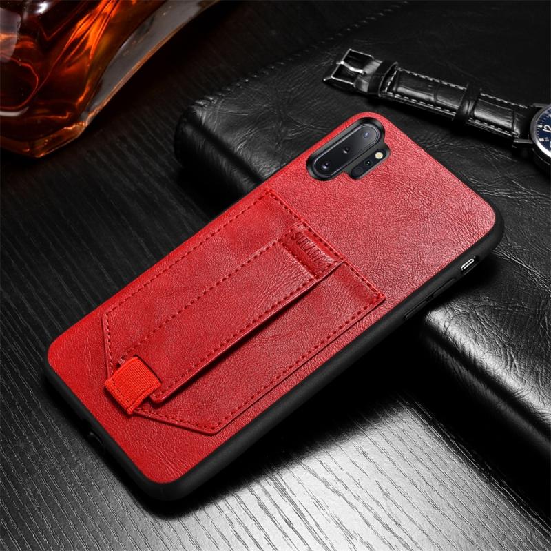Voor Huawei P30 SULADA shock proof TPU + handgemaakte lederen beschermhoes met houder & Card sleuf & hand strap (rood)