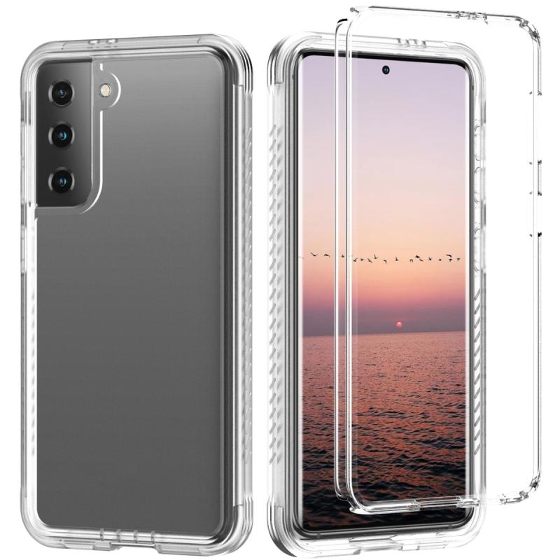 Voor Samsung Galaxy S21 5G C1 2 in 1 schokbestendige TPU + PC-beschermhoes met PET-schermbeschermer (transparant mat)