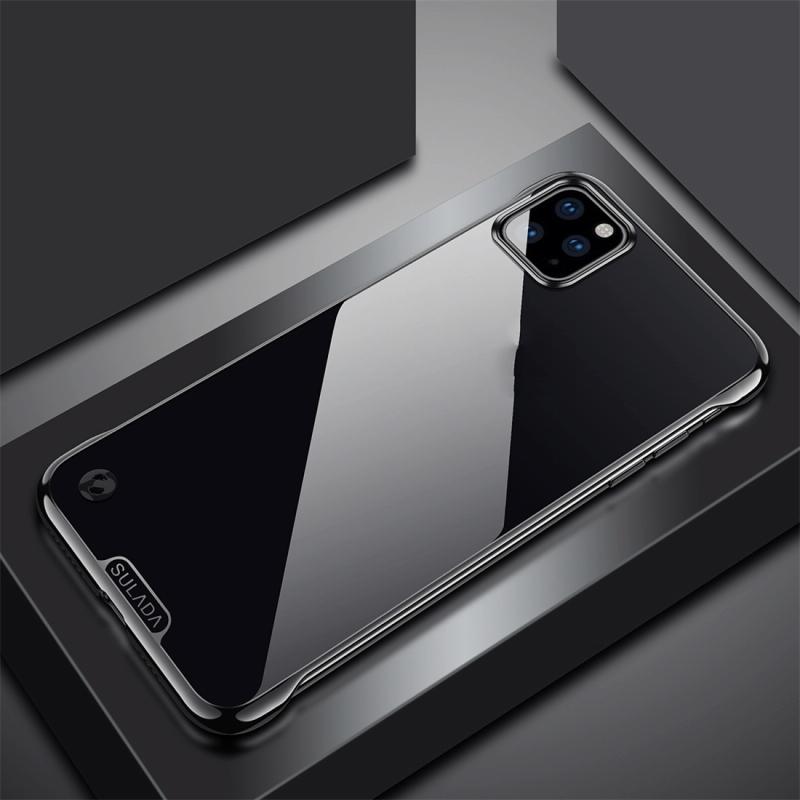 Voor iPhone 11 SULADA randloze vergulde PC-beschermhoes (zwart)