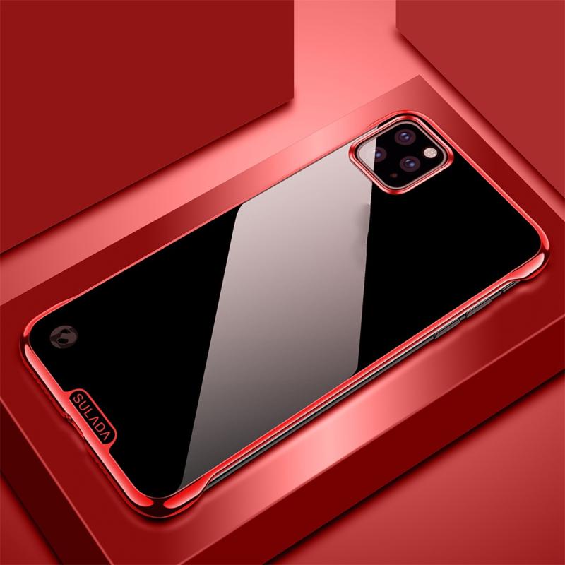 Voor iPhone 11 SULADA randloze vergulde PC beschermhoes (rood)