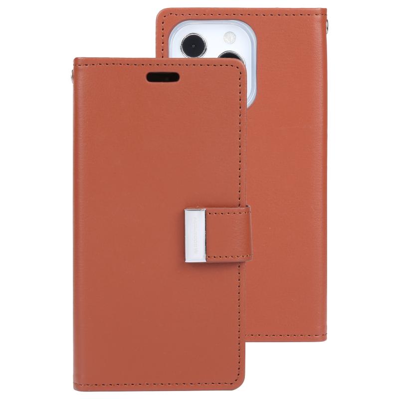 Goofpery Rich Diary Crazy Horse Texture Horizontale Flip Lederen Case met Houder & Card Slots & Portemonnee voor iPhone 13 Pro (Brown)