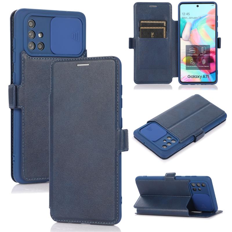 Voor Samsung Galaxy A71 Push Window Double Buckle PU + Siliconen Horizontale Flip Lederen Case met Houder & Card Slot