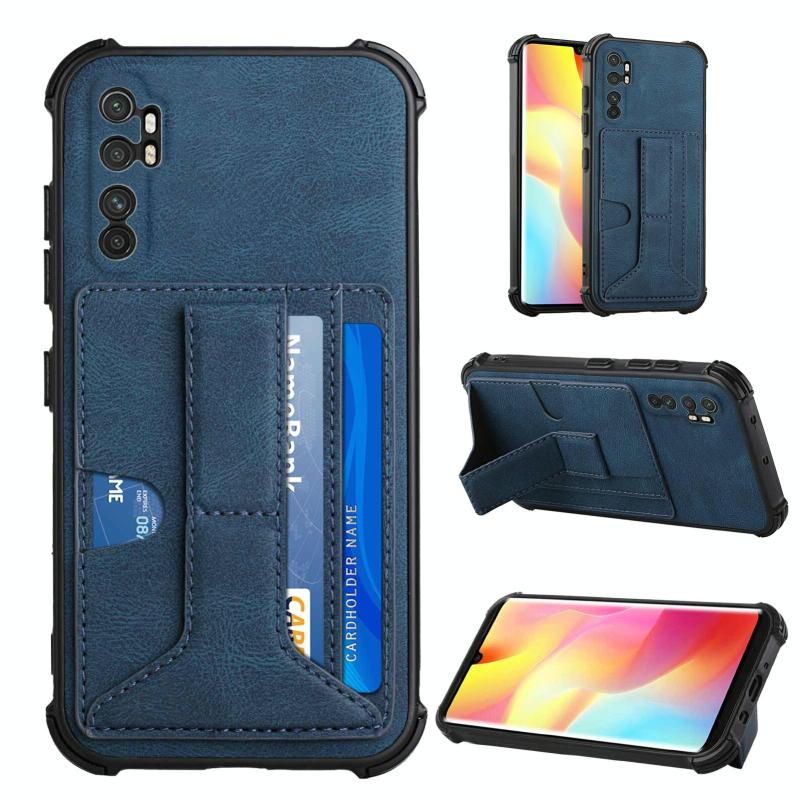 Voor Xiaomi MI OPMERKING 10 Lite Dream PU + TPU Vierhoek Schokbestendig Back Cover Case met kaartslots & houder