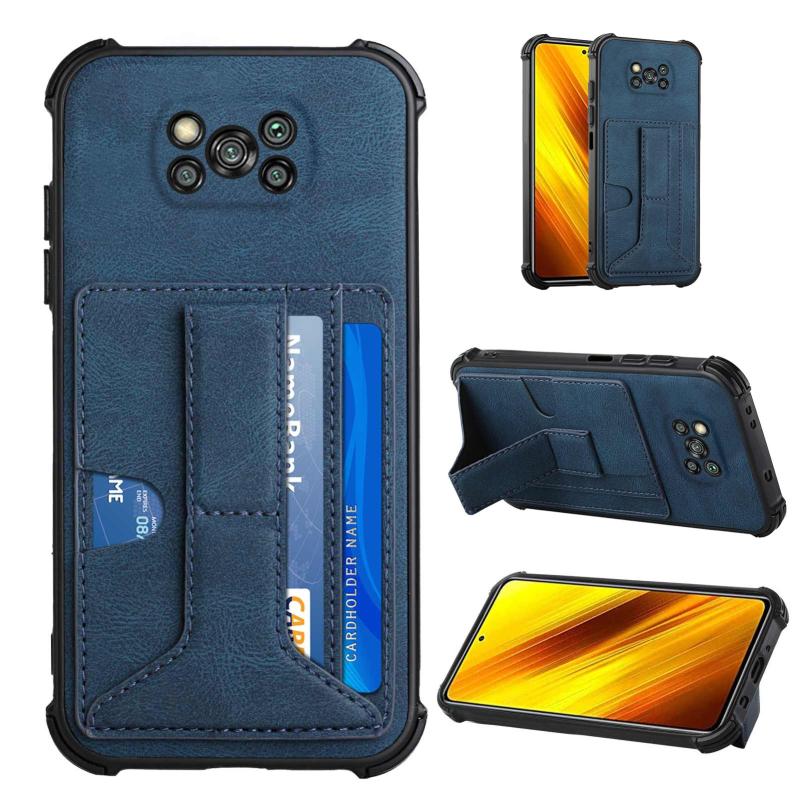 Voor Xiaomi Poco X3 NFC / POCO X3 / POCO X3 Pro Dream PU + TPU Vierhoek Schokbestendig Back Cover Case met kaartslots & houder