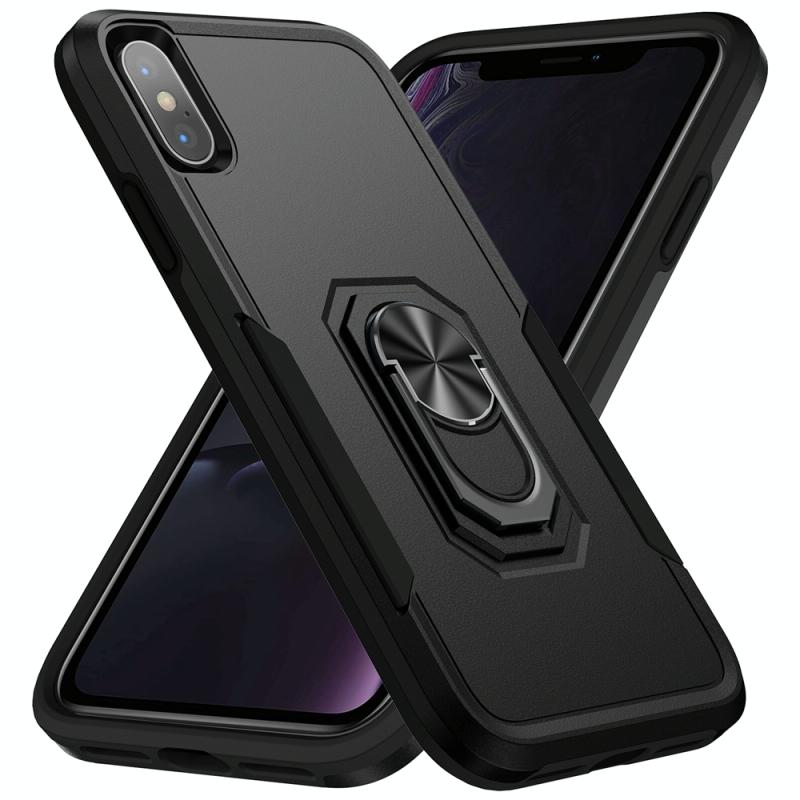 Pioneer Armor Heavy Duty PC + TPU Shockproof Case met Houder voor iPhone X / XS