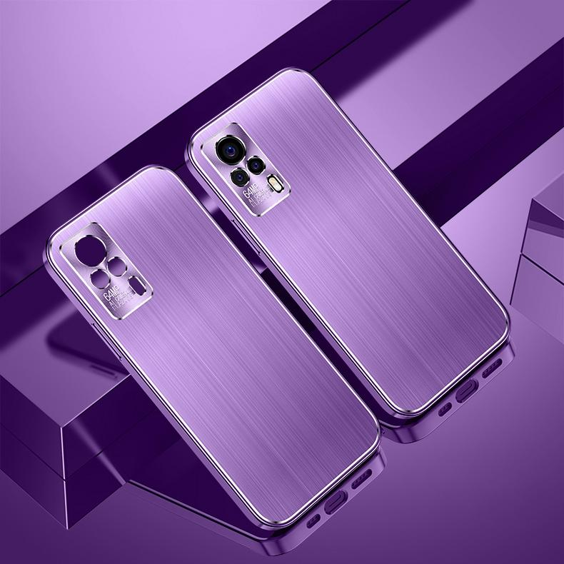 Voor vivo S9E Cool Sharp Series aluminiumplaat geborsteld lens all-inclusive beschermhoes (Roland Purple)