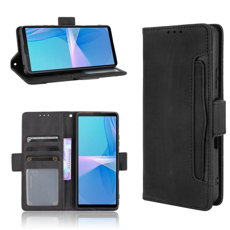 Voor Sony Xperia 10 III Skin Feel Calf Patroon Horizontale Flip Lederen Case met Houder & Card Slots & Fotolijst