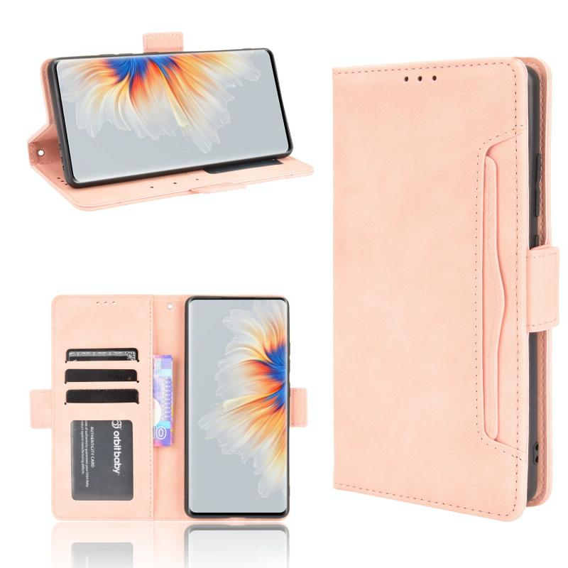 Voor Xiaomi Mi Mix 4 Skin Feel Kalf Patroon Horizontale Flip Lederen Case met Houder & Kaart Slots & Fotolijst (Roze)