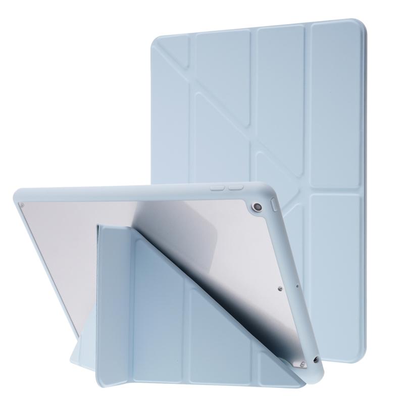 Deformation Transparent Acrylic Horizontal Flip PU Leather Case with Multi-folding Holder & Sleep / Wake-up Function & Pen Slot For iPad 10.2 2021 / 2