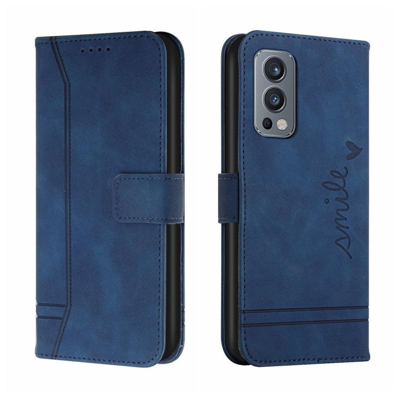 For OnePlus Nord 2 5G Retro Skin Feel Horizontal Flip Soft TPU + PU Leather Case with Holder & Card Slots & Photo Frame(Blue)