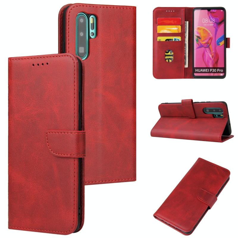 Voor Huawei P30 Pro Calf Texture Gesp horizontale Flip Lederen Case met Houder & Card Slots & Portemonnee