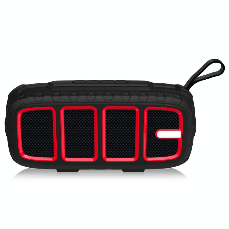 NewRixing NR-5018 outdoor draagbare Bluetooth-luidspreker ondersteuning handsfree bellen / TF-kaart / FM / U-schijf (zwart + rood)