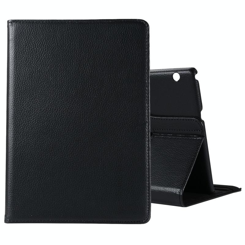 Voor Huawei Mediapad T3 10 Litchi Textuur Horizontale Flip 360 graden Rotatie Leren Case met Houder (Zwart)