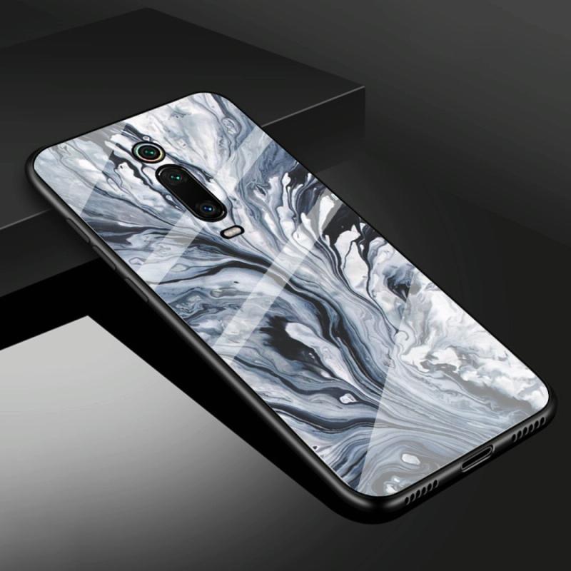 Voor Xiaomi Redmi K20 marmeren glazen beschermhoes (inkt zwart)