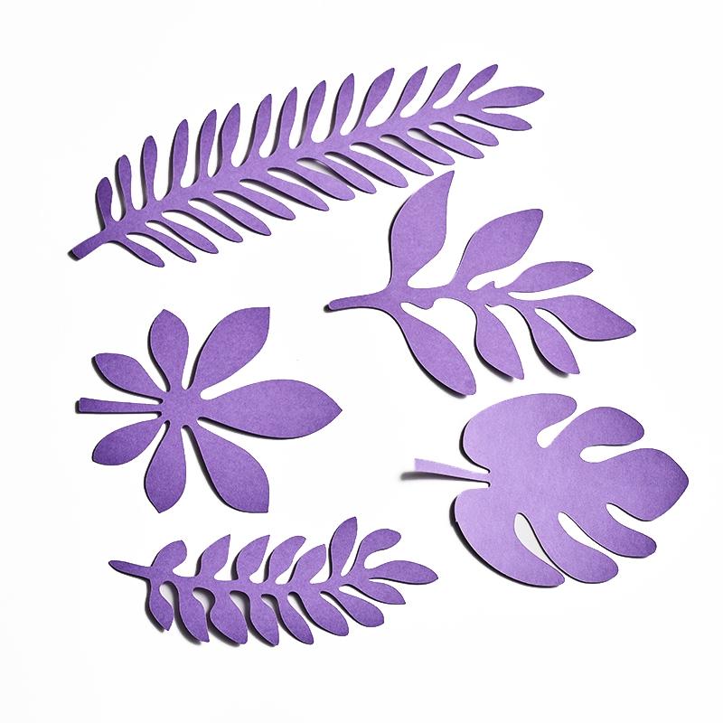 10 in 1 Creative Paper Cutting Shooting Props Tree Bladeren Papercut Sieraden Cosmetica Achtergrond Foto Photography Props (Purple)