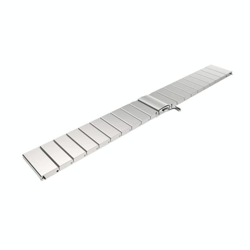 18mm voor Samsung Smart Watch One-Bead Steel Replacement Strap Watchband (Silver)