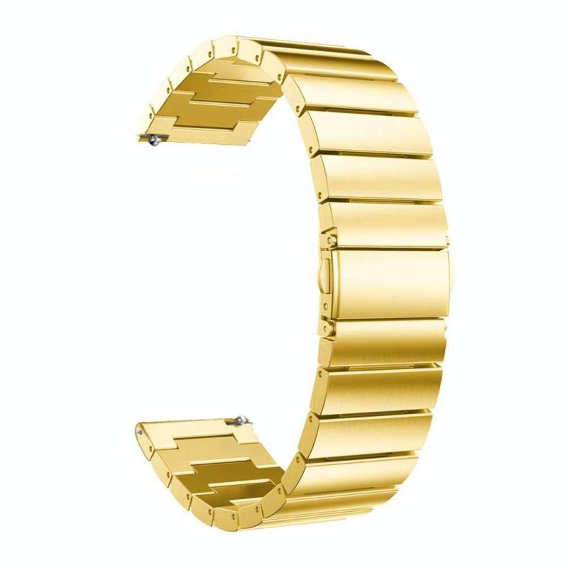 20mm voor Samsung Smart Watch One-Bead Steel Replacement Strap Watchband (Gold)