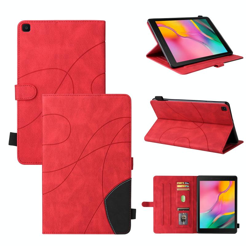 Voor Samsung Galaxy Tab A 8.0 T295 Dual-Color Splicing Horizontale Flip PU lederen tas met houder & kaartslots