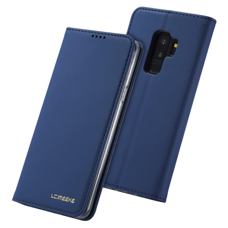 Voor galaxy s9+ LC. IMEEKE LC-002 Series Skin Hand Feeling PU + TPU Horizontal Flip Leather Case with Holder & Card Slot & Wallet(Blue)