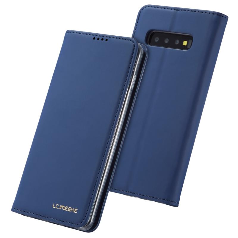 Voor galaxy S10 LC. IMEEKE LC-002 Series Skin Hand Feeling PU + TPU Horizontal Flip Leather Case with Holder & Card Slot & Wallet(Blue)