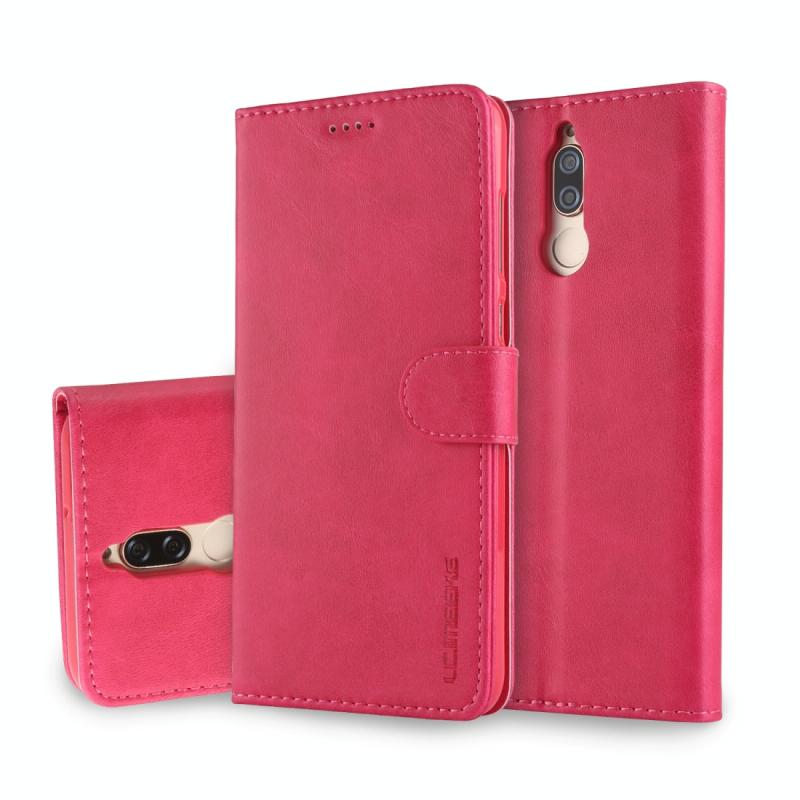 Voor Huawei Mate 10 Lite / Maimang 6 LC. IMEEKE Calf Texture Horizontal Flip Leather Case met Holder & Card Slots & Wallet(Rose Red)