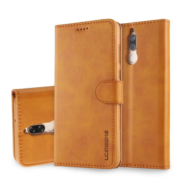 Voor Huawei Mate 10 Lite / Maimang 6 LC. IMEEKE Calf Texture Horizontal Flip Leather Case met Holder & Card Slots & Wallet(Geel)