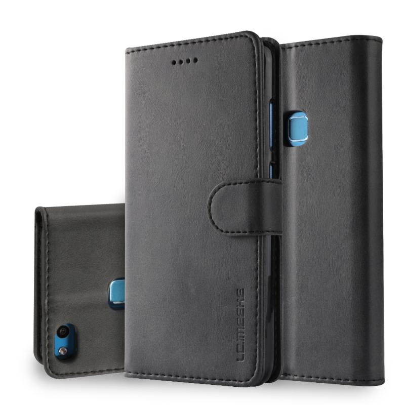For Huawei P10 Lite LC.IMEEKE Calf Texture Horizontal Flip Leather Case with Holder & Card Slots & Wallet(Black)