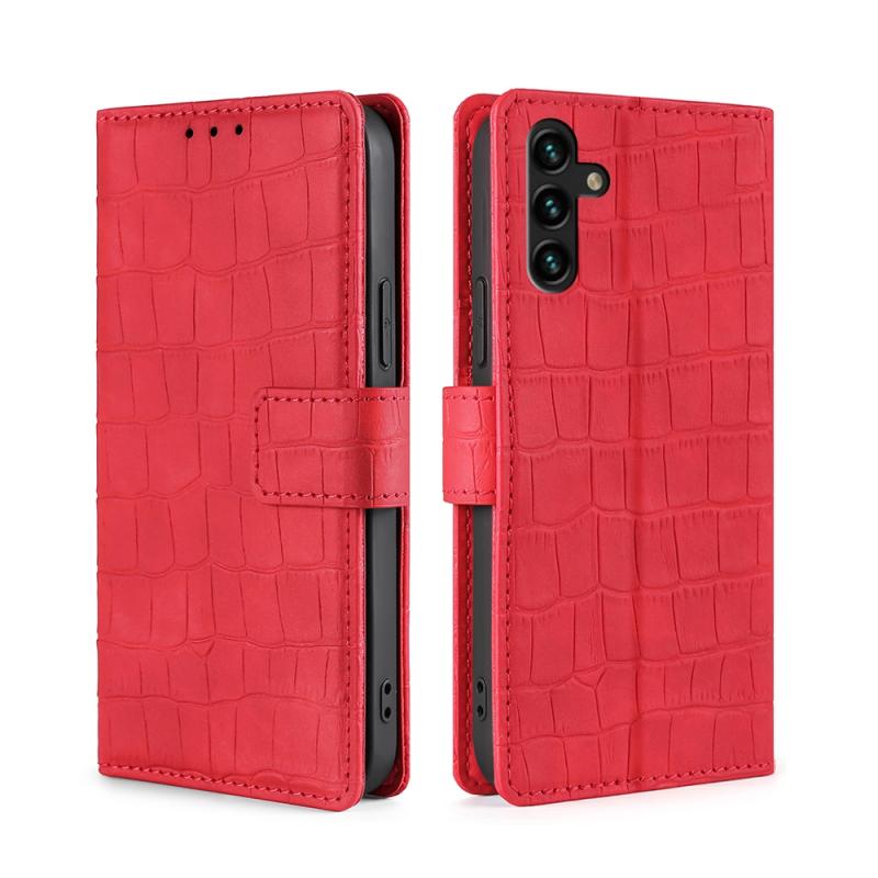 Voor Samsung Galaxy A13 5G Huid Feel Crocodile Texture Magnetische Sluiting Horizontale Flip PU Case met Houder & Card Slots & Portemonnee