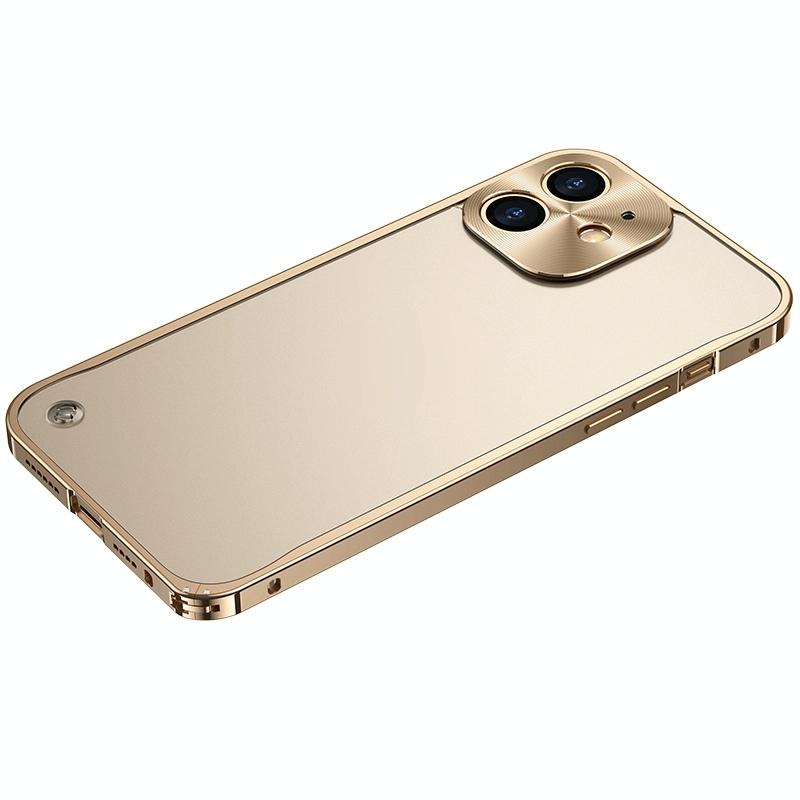 Metalen frame frosted pc shockproof telefooncase voor iphone 12